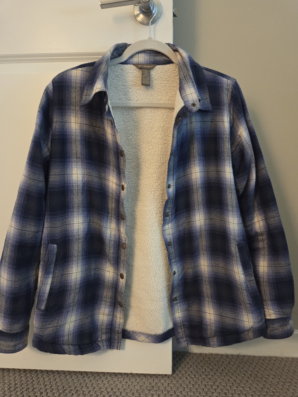 Bit & Bridle Blue Plaid Sherpa-Lined Jacket